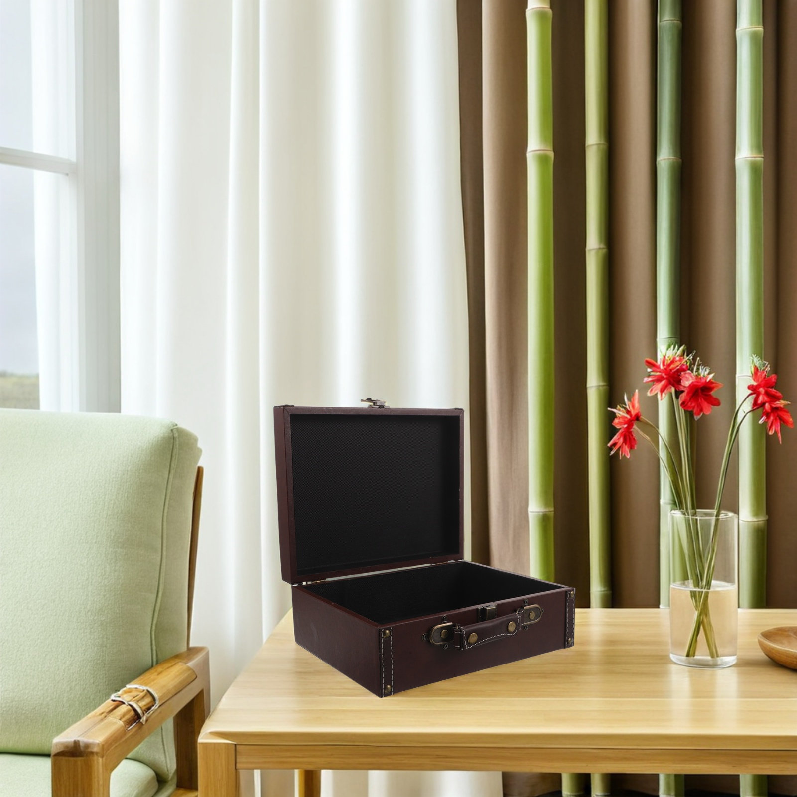Boîte de rangement rétro en bo - Retro Vintage Trunk Suitcase avis et prix